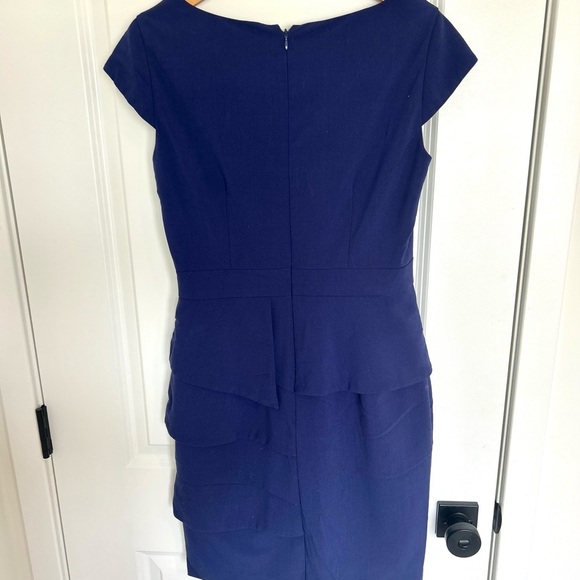 Calvin Klein Navy Ruffled Mini Dress Size 6 - Picture 4 of 4
